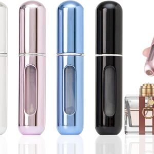 Portable Mini Refillable Perfume Atomizer Bottle, Travel Size Refillable Perfume Refill Bottle - Perfume Atomizer Refillables, Scent Pump Case, Small Perfume Spray Bottle 4 Pcs Pack of 5 ml